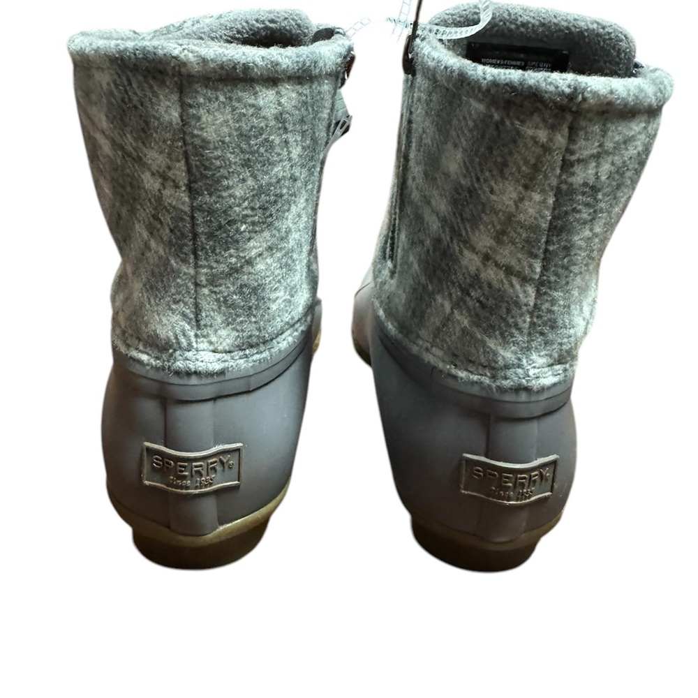 SPERRY Saltwater Wool Plaid Duck Size 8 Winter Boots Waterproof Snow STS87766 - Picture 7 of 8
